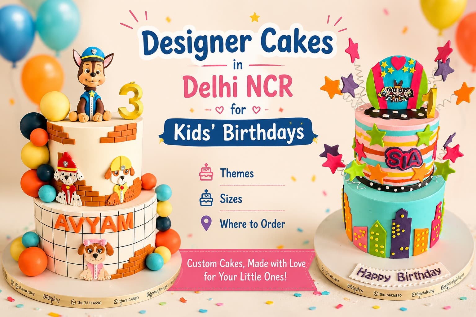 Designer Cakes in Delhi NCR for Kids' Birthdays – Themes, Sizes, and Where to Order